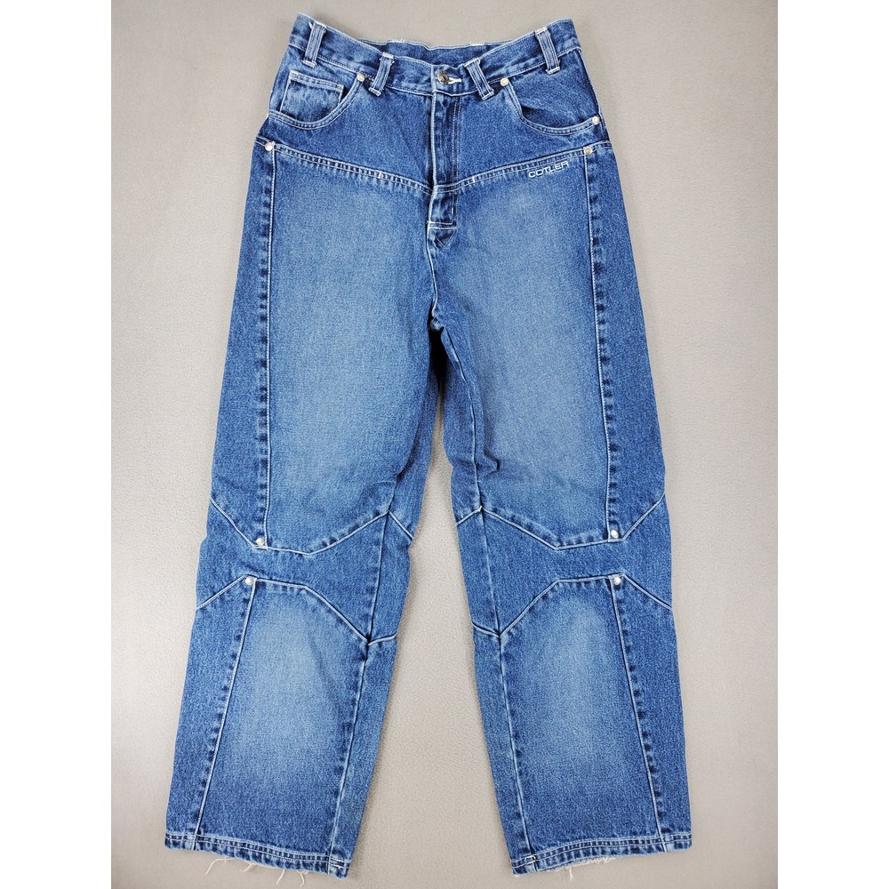 Cotler Wide Leg Cargo Jeans Womens 25 Blue High Rise 90s Baggy Streetwear VTG